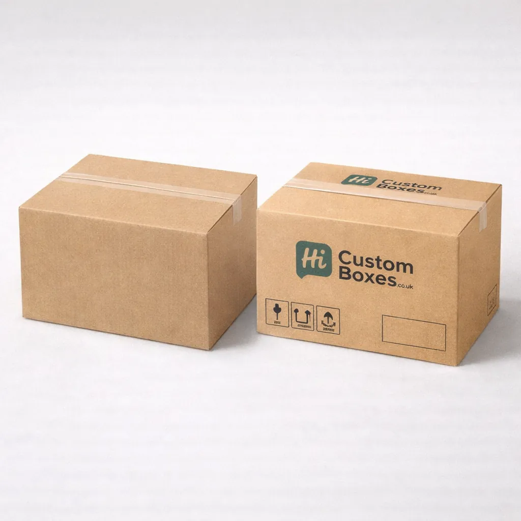 Sleeve style scone carton boxes with a white outer cover and a printed inner tray. class=